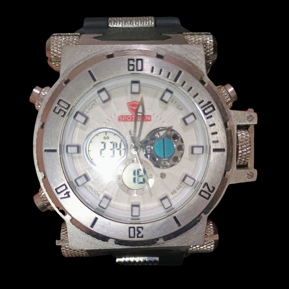 Silver Sports Digital-Analog Watch